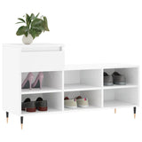 Vidaxl Cabinet da scarpe 102x36x60 cm Bianco lucido in legno trasformato