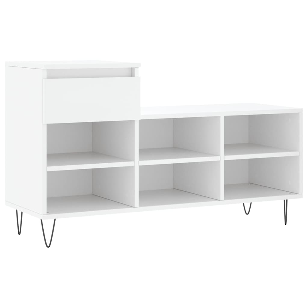 Vidaxl Cabinet da scarpe 102x36x60 cm Bianco in legno