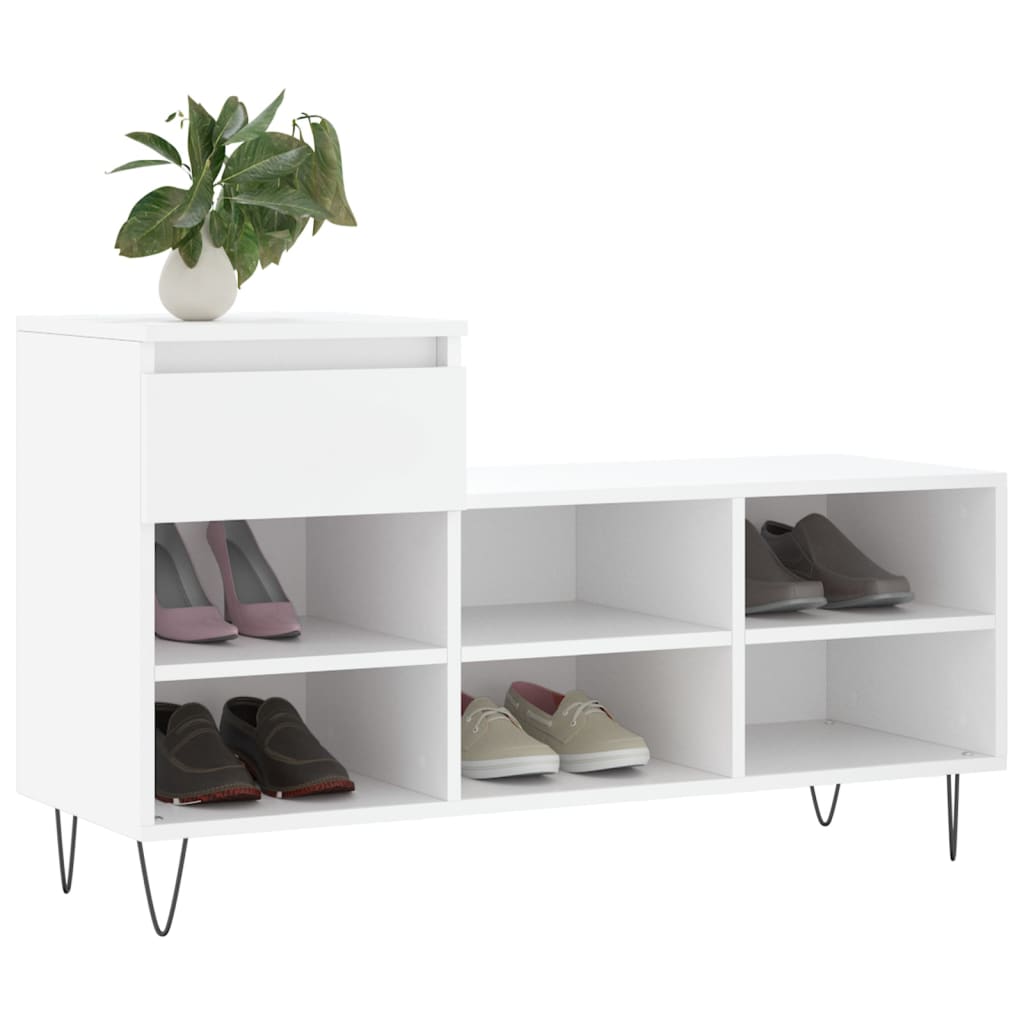 VidaXL Shoe cabinet 102x36x60 cm Properted Wood White