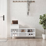 Vidaxl Cabinet da scarpe 102x36x60 cm Bianco lucido in legno trasformato