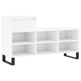 Vidaxl Cabinet da scarpe 102x36x60 cm Bianco lucido in legno trasformato