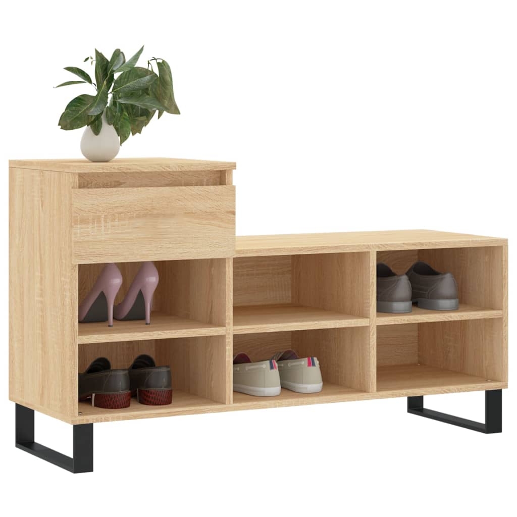 VIDAXL -Schuhschrank 102x36x60 cm propertiertes Holz Sonoma Eiche gefärbt