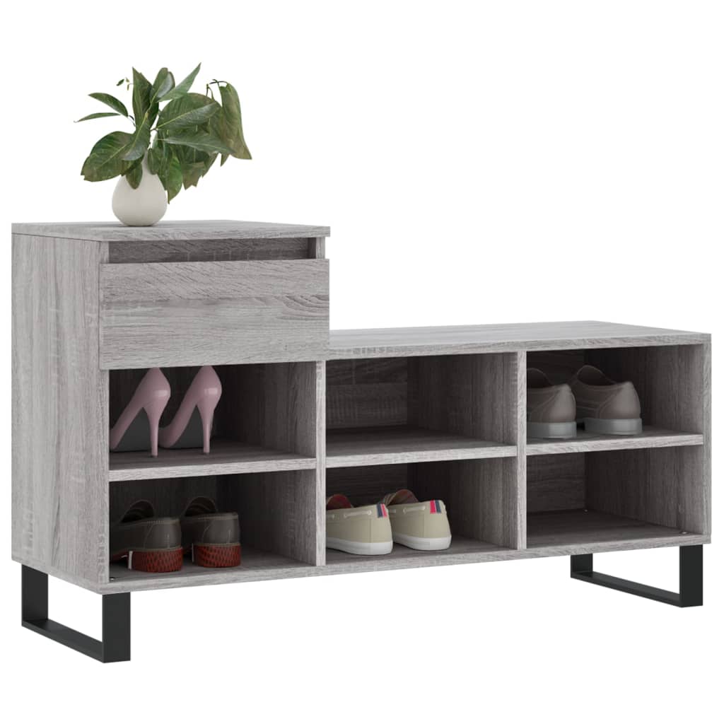 Vidaxl Schong Cabinet 102x36x60 cm Propertéiert Holz Sonoma Grey