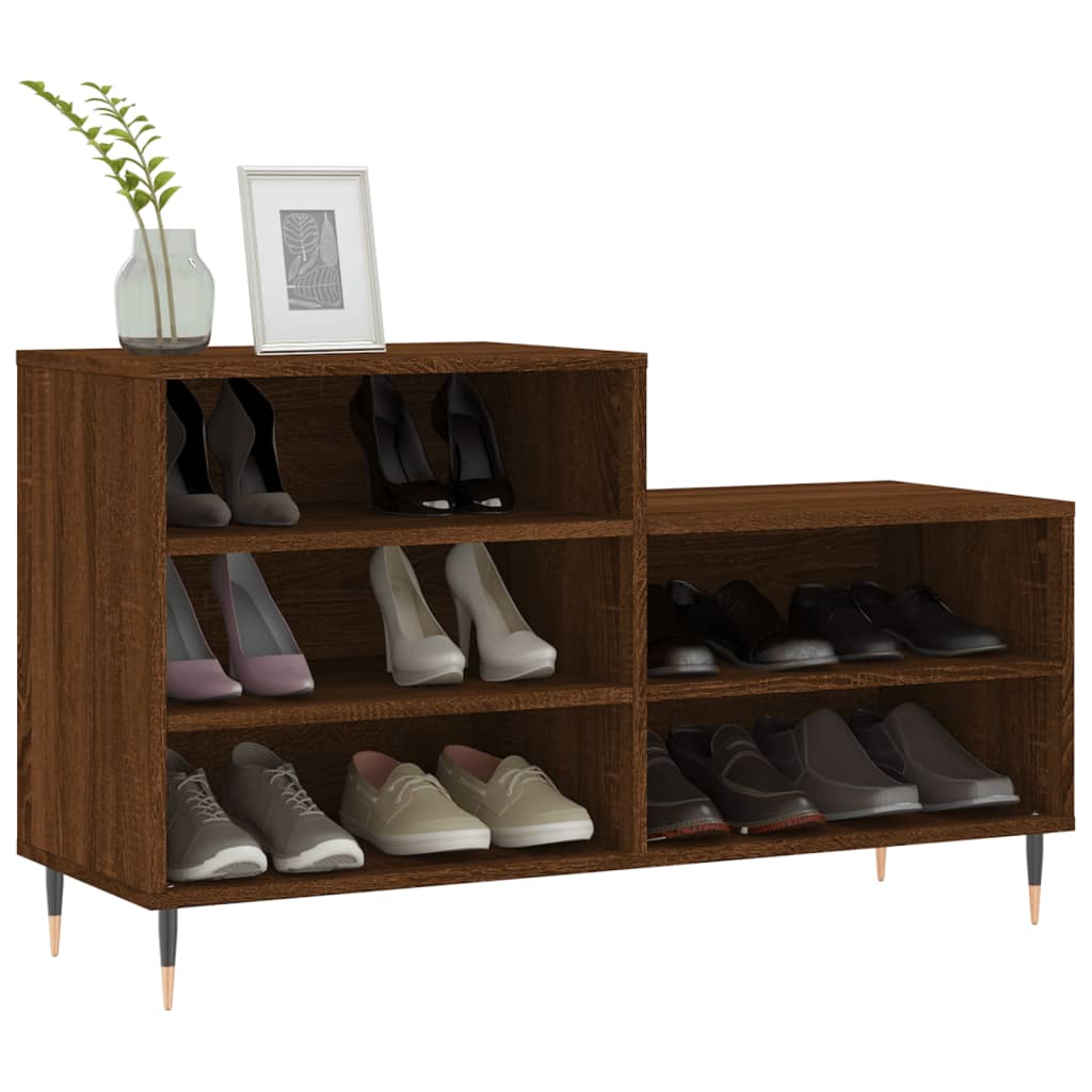 Vidaxl Shoe Cabinet 102x36x60 cm Property Wood Brown Oak Color