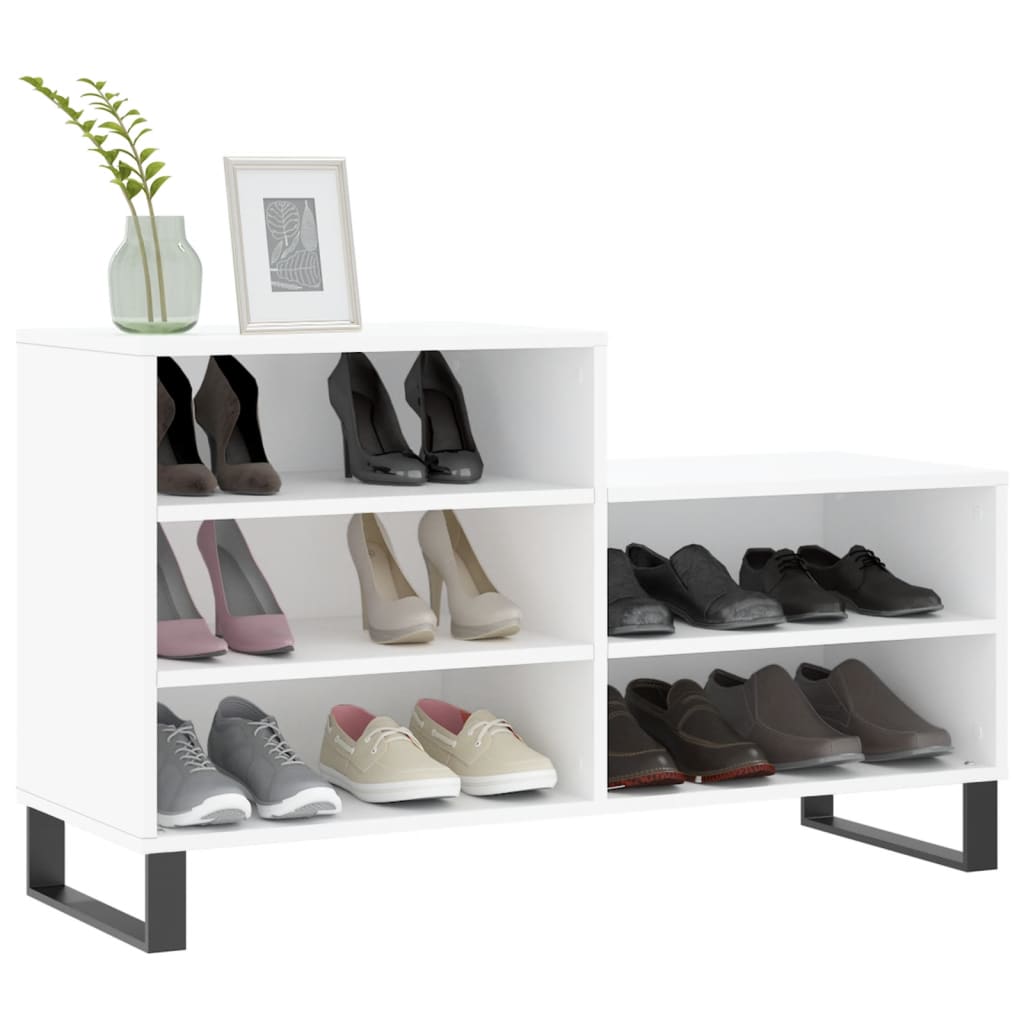 Vidaxl Cabinet da scarpe 102x36x60 cm Bianco in legno