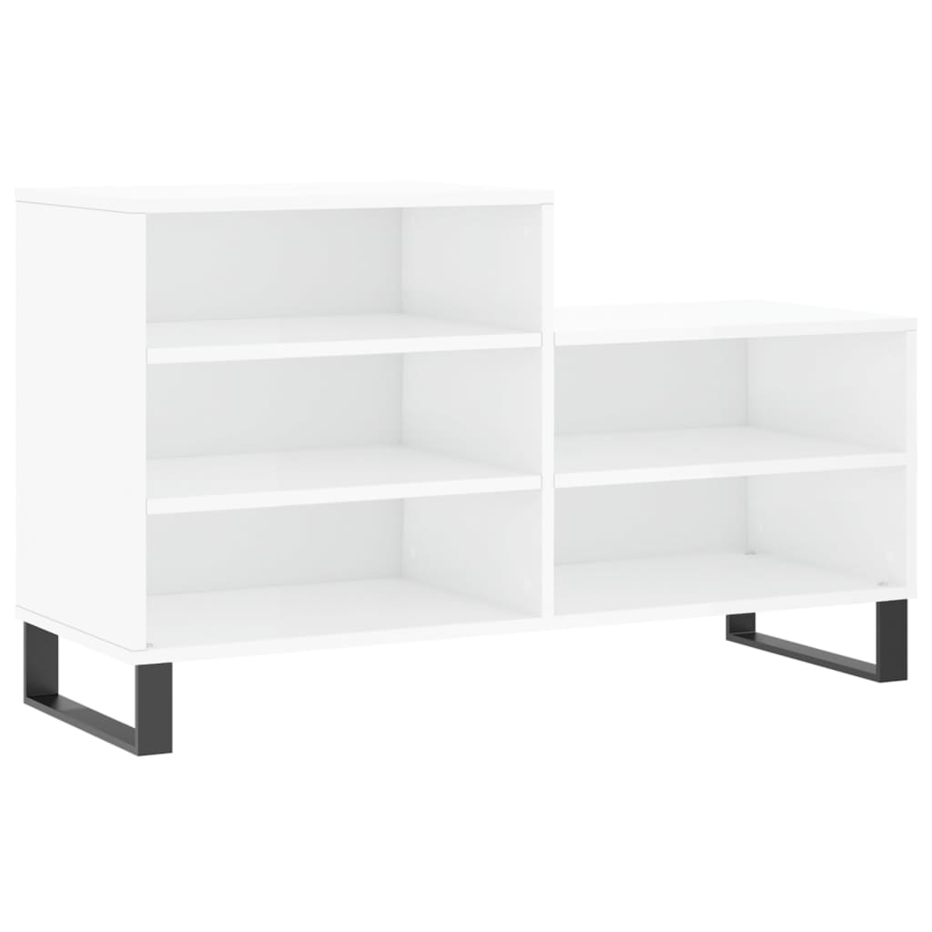 VidaXL Shoe cabinet 102x36x60 cm Processed Wood High Gloss White