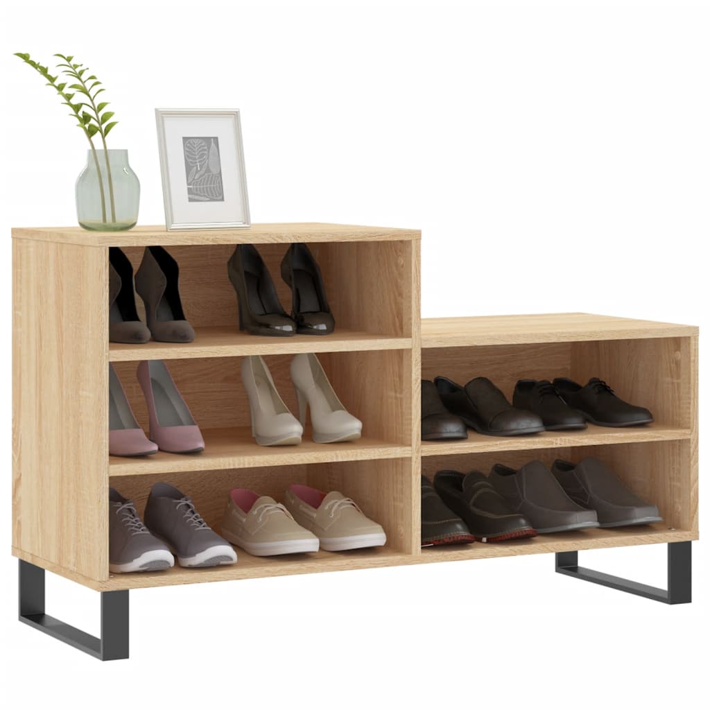 VIDAXL -Schuhschrank 102x36x60 cm propertiertes Holz Sonoma Eiche gefärbt