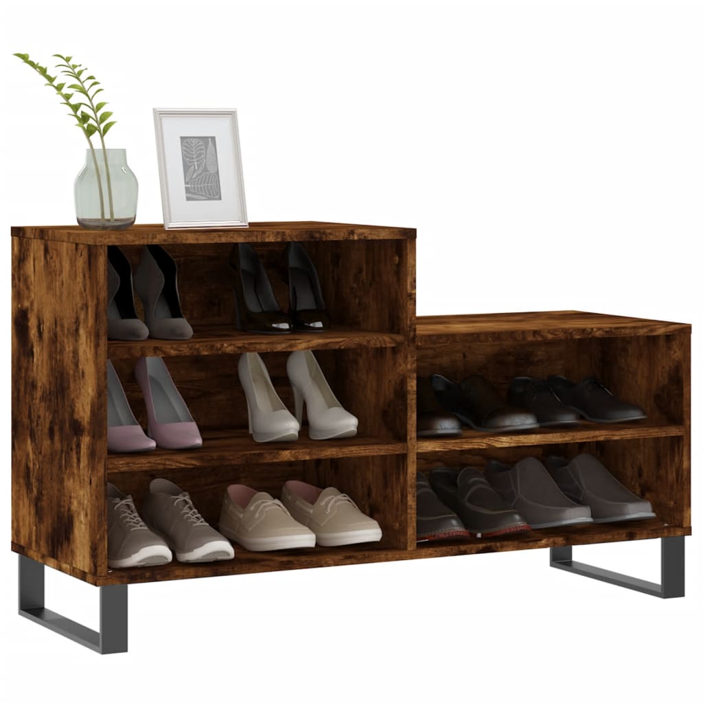 VidaXL Shoe cabinet 102x36x60 cm Properted wood Smoked oak colored