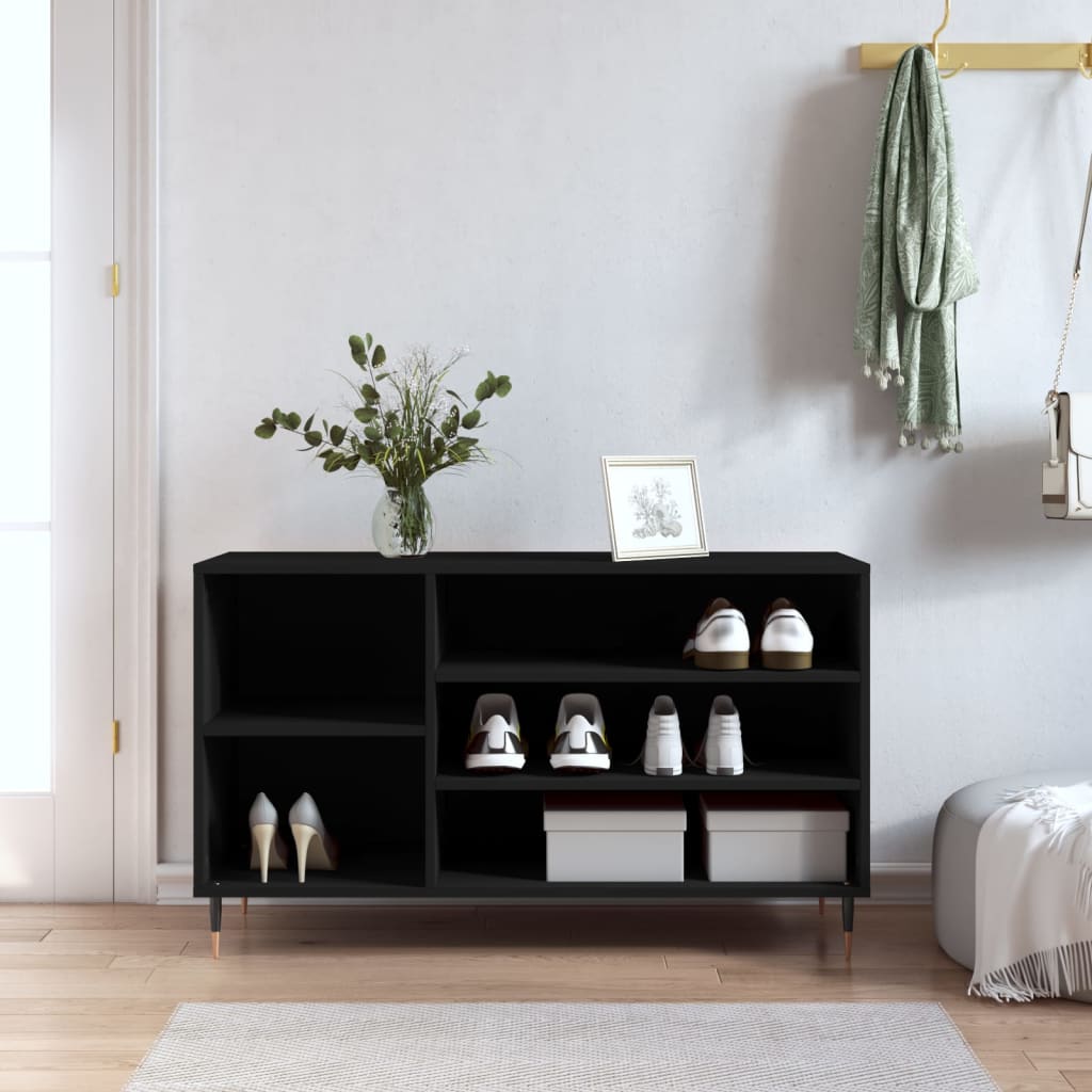 VidaXL Shoe cabinet 102x36x60 cm Properted Wood Black