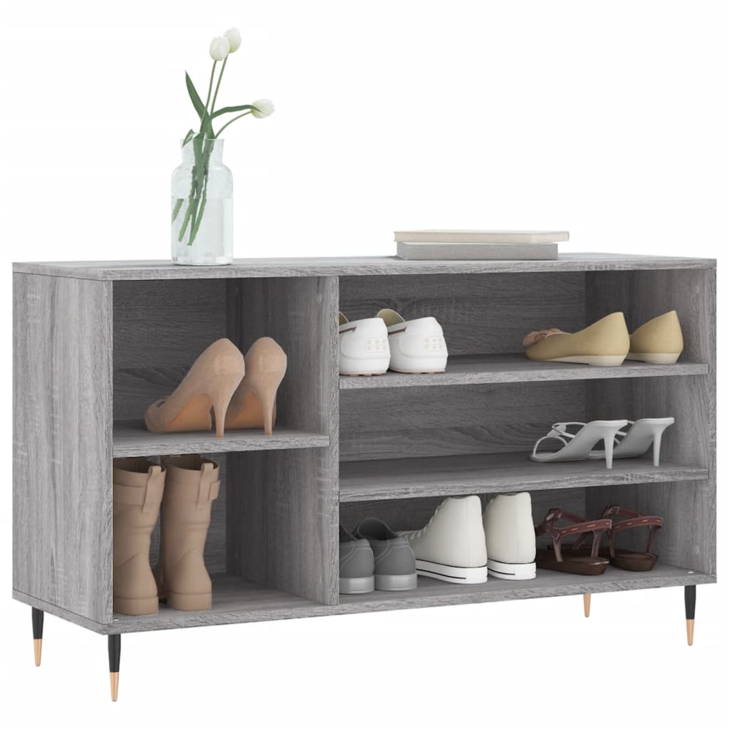 Vidaxl Schong Cabinet 102x36x60 cm Propertéiert Holz Sonoma Grey