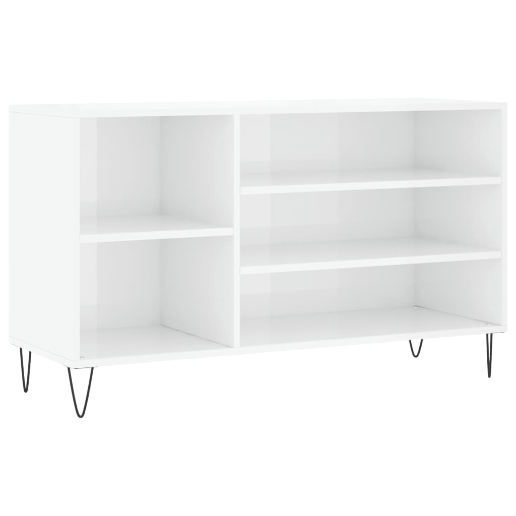 Vidaxl Shoe Cabinet 102x36x60 cm Forarbejdet træ Højglans hvid