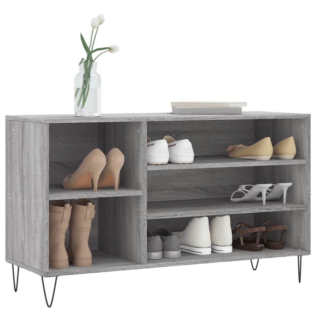 VIDAXL -Schuhschrank 102x36x60 cm propertiertes Holz Sonoma Grey