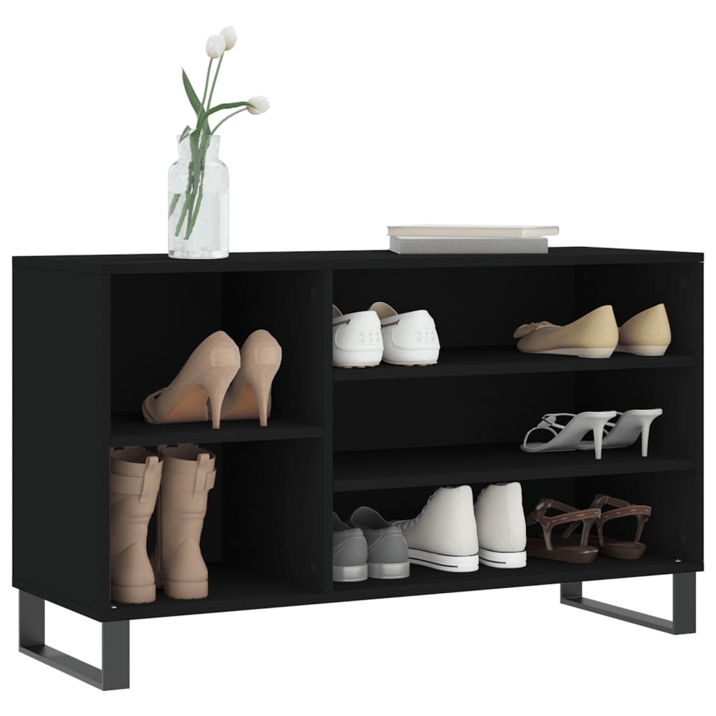 VidaXL Shoe cabinet 102x36x60 cm Properted Wood Black