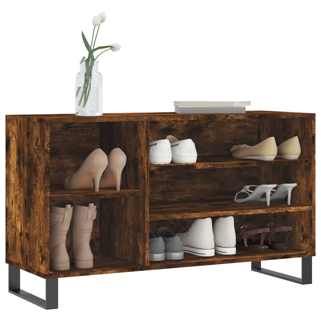 VidaXL Shoe cabinet 102x36x60 cm Properted wood Smoked oak colored