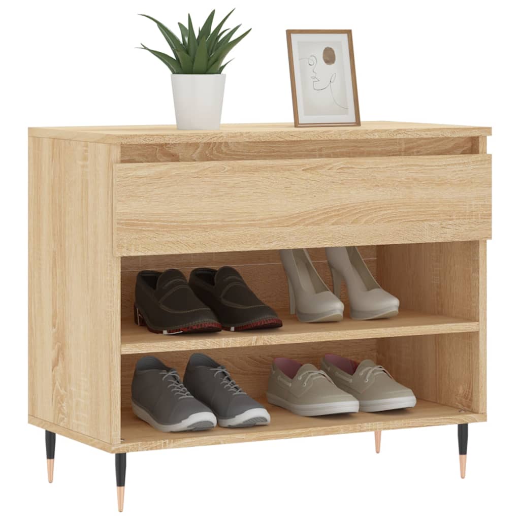 Vidaxl Schuhschrank 70x36x60 cm propertiertes Holz Sonoma Eiche gefärbt