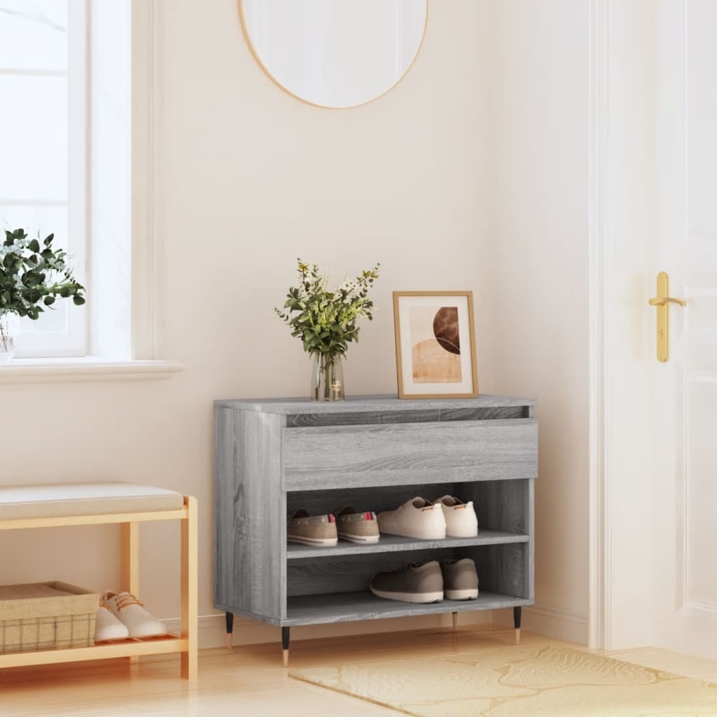 Vidaxl Cabinet da scarpe 70x36x60 cm Properpata Sonoma Grey