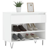 Gabinete de zapatos Vidaxl 70x36x60 cm de madera propiedad de color blanco brillante blanco