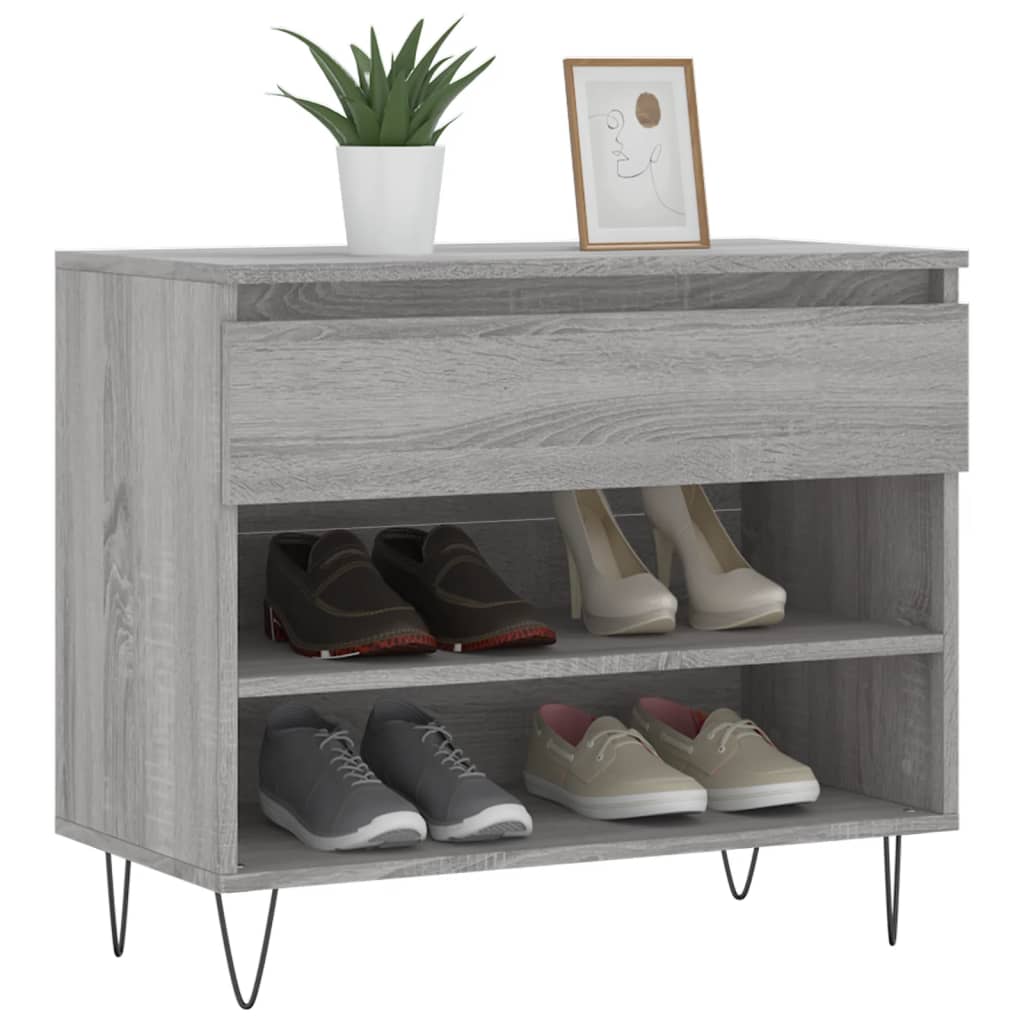 Vidaxl Schuhschrank 70x36x60 cm propertiertes Holz Sonoma Grey