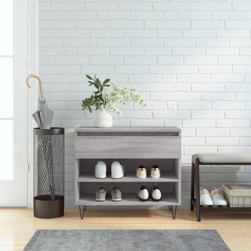 Vidaxl Cabinet da scarpe 70x36x60 cm Properpata Sonoma Grey