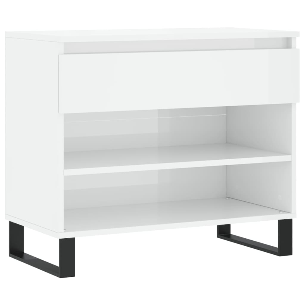 Vidaxl Shoe cabinet 70x36x60 cm Properted Wood High Gloss White