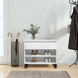 Gabinete de zapatos Vidaxl 70x36x60 cm de madera propiedad de color blanco brillante blanco