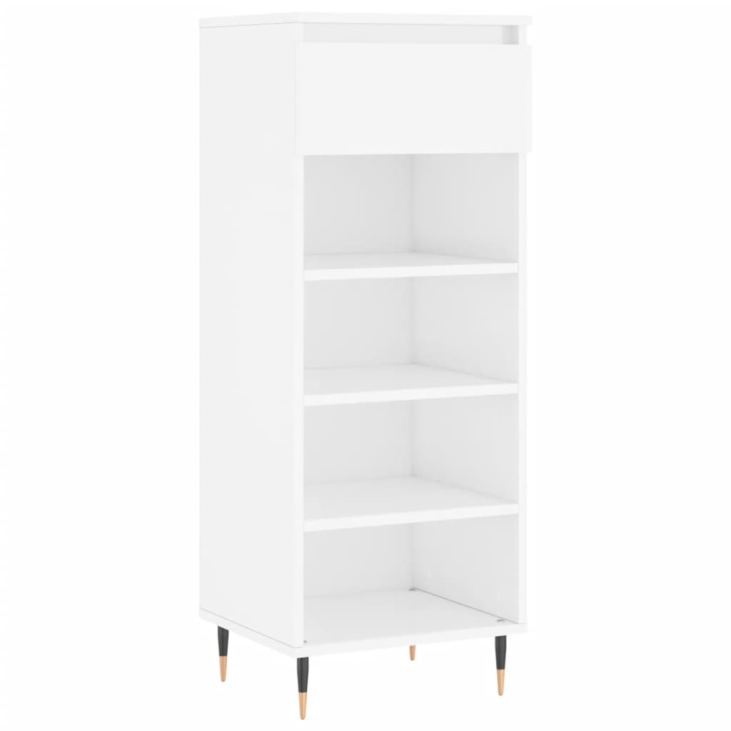 Vidaxl Shoe Cabinet 40x36x105 cm Forarbejdet træ Højglans hvid