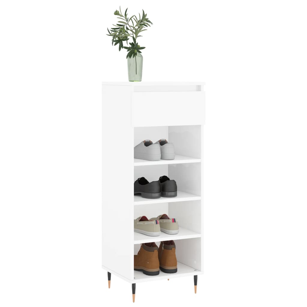 VidaXL Shoe cabinet 40x36x105 cm Processed Wood High Gloss White