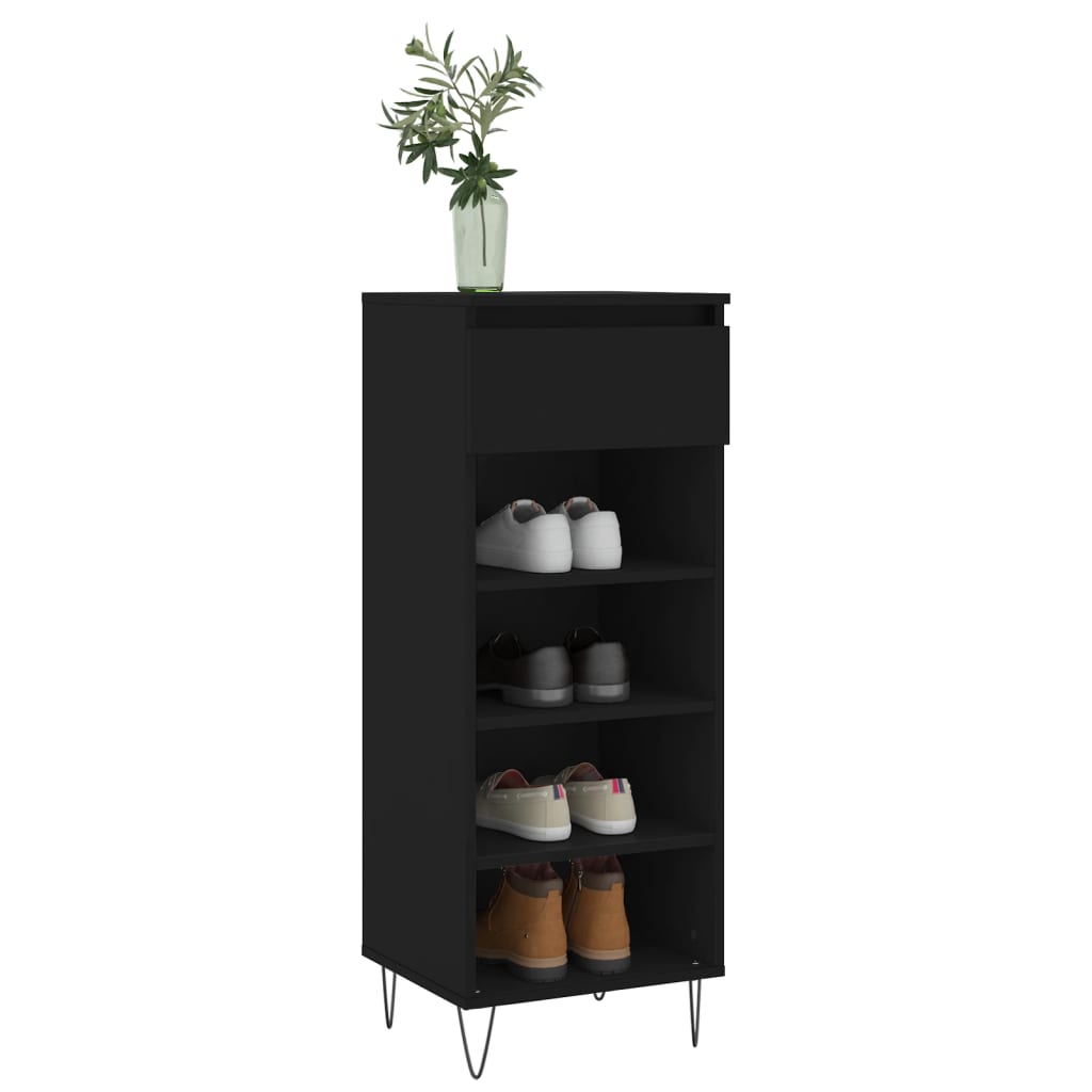 Vidaxl Shoe Cabinet 40x36x105 cm Property Wood Black