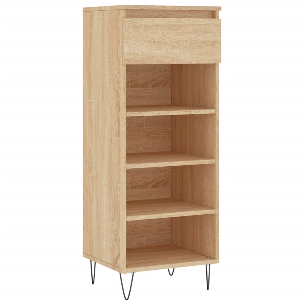 VIDAXL -Schuhschrank 40x36x105 cm Propertiertes Holz Sonoma Eiche gefärbt