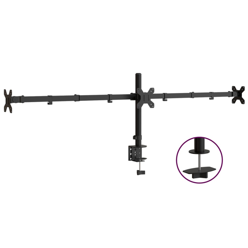 Vidaxl Monitor Standards Driebel Vesa 75 100 mm stål sort