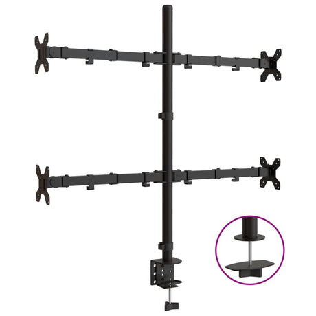 VidaXL Monitorbeugel VESA 75 100 mm zwart staal