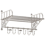 VidaXL Luggage rack with clothes hangers wall mounting aluminum