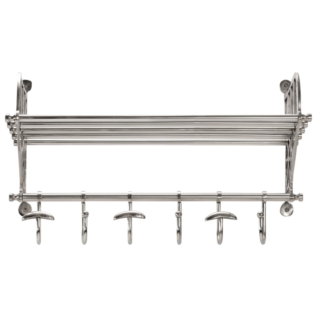 VidaXL Luggage rack with clothes hangers wall mounting aluminum