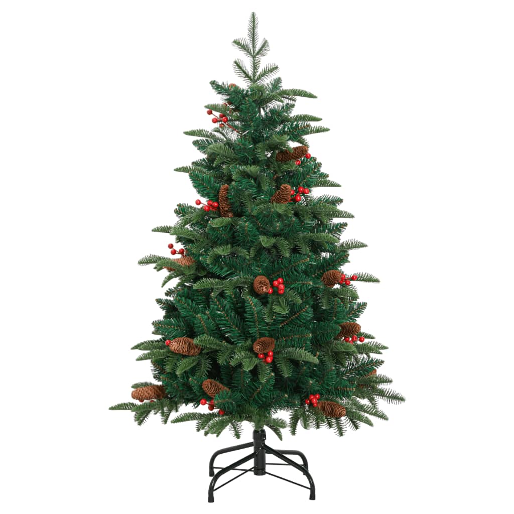 Vidaxl Kunstkerstboom s tečaji borove stožce in jagode 150 cm