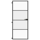 VidaXL Binnendeur smal 83x201,5 cm gehard glas en aluminium zwart