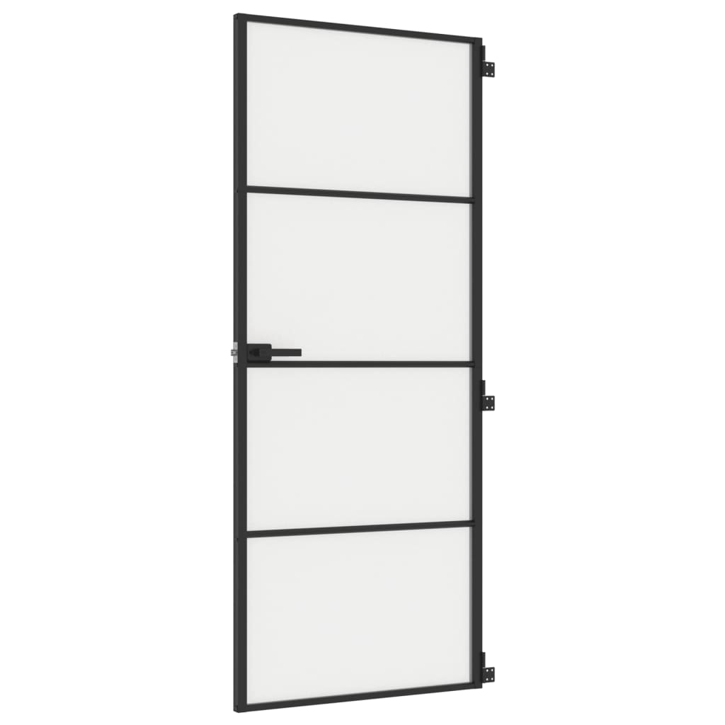 VidaXL inner door narrow 83x201.5 cm hardened glass and aluminum black