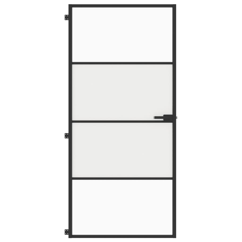 VidaXL inner door narrow 93x201.5 cm hardened glass and aluminum black