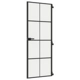 Vidaxl Porte intérieure étroite 76x201,5 cm Verre durcie et aluminium noir