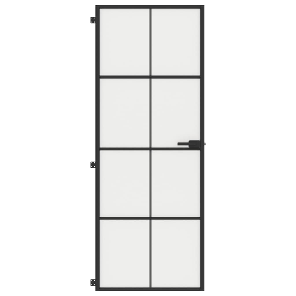 VidaXL inner door narrow 76x201.5 cm hardened glass and aluminum black