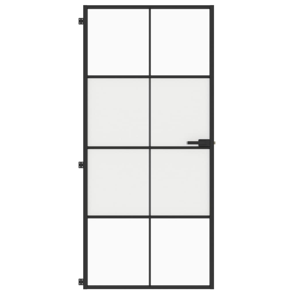 Vidaxl bannent Dier schmuel 93x201.5 cm Häerteg Glas an Aluminiumblack