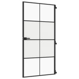 VidaXL Binnendeur smal 102,5x201,5 cm gehard glas en aluminium zwart