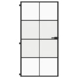 Vidaxl Porte intérieure étroite 102.5x201,5 cm Verre durcie et noir en aluminium