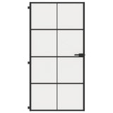 VidaXL Binnendeur smal 102,5x201,5 cm gehard glas en aluminium zwart