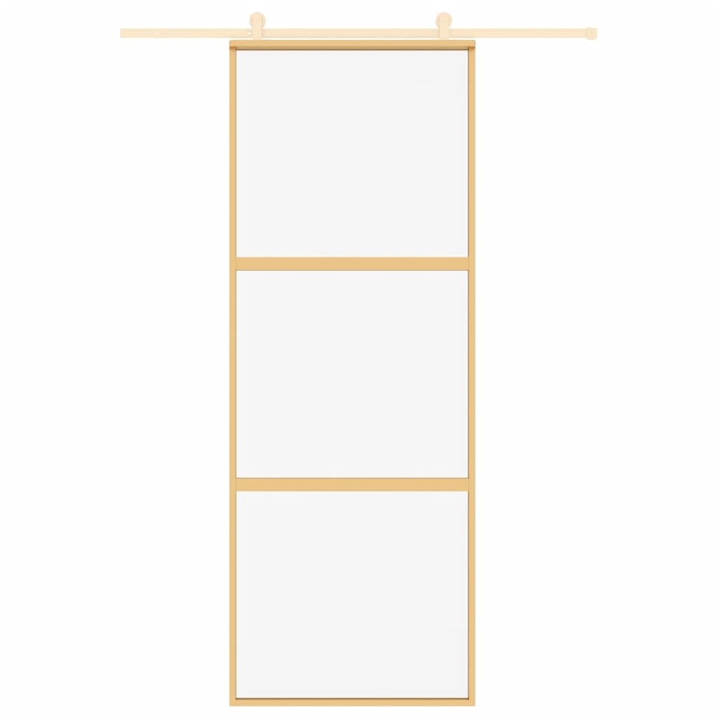 Porta scorrevole Vidaxl 76x205 cm Clear ESG Glass e in oro in alluminio