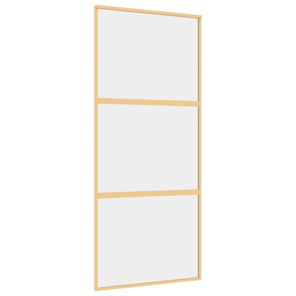 Vidaxl Sliding Porte 90x205 cm Verre ESG transparent et en aluminium or de couleur