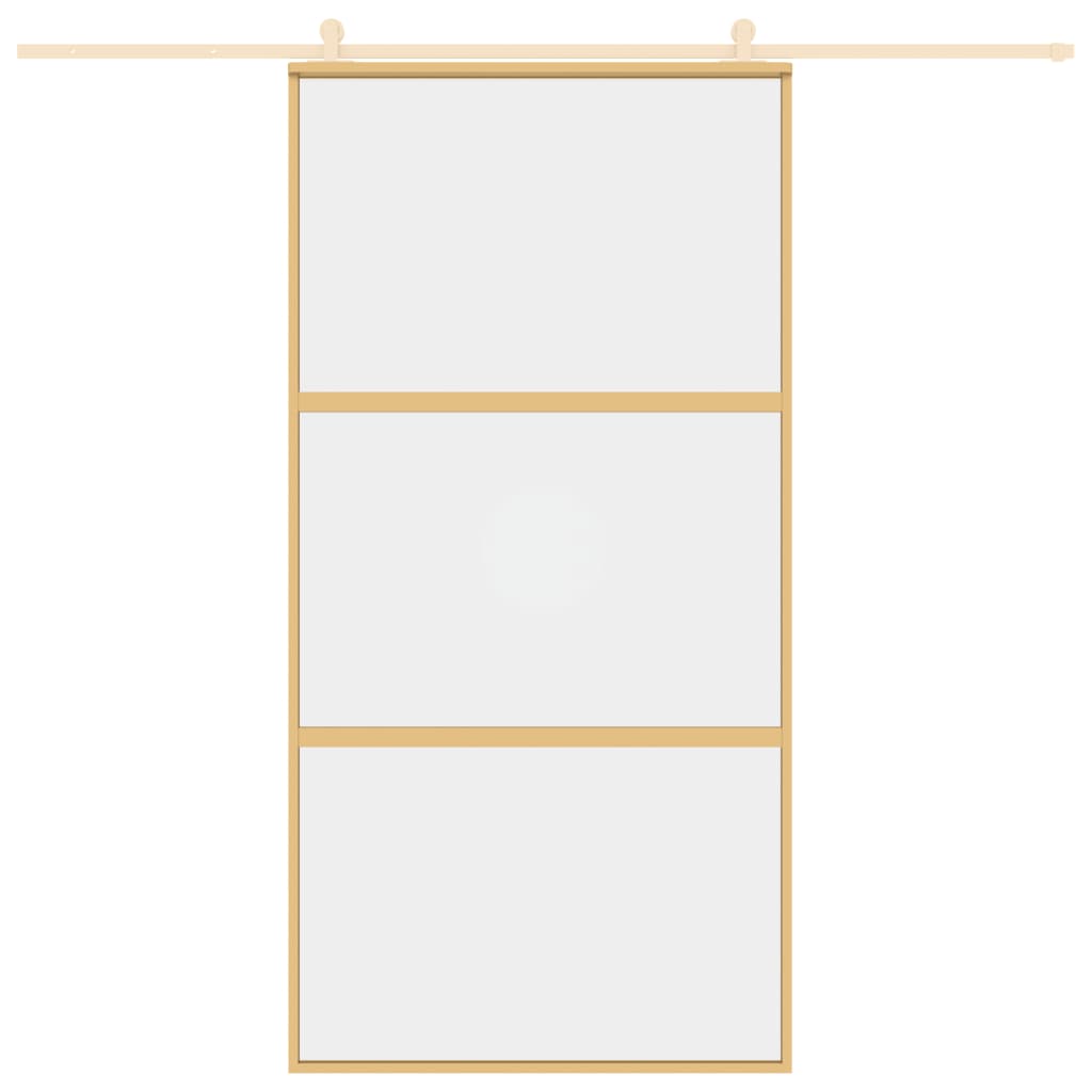 Vidaxl Sliding Porte 102.5x205 cm Verre ESG transparent et couleur or en aluminium