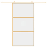 Vidaxl Sliding Porte 102.5x205 cm Verre ESG transparent et couleur or en aluminium