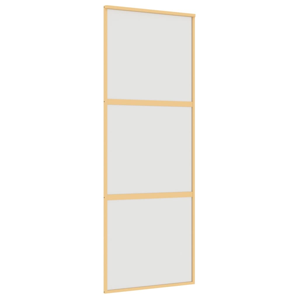 Vidaxl Sliding Porte 76x205 cm Verre ESG mate et aluminium or de couleur