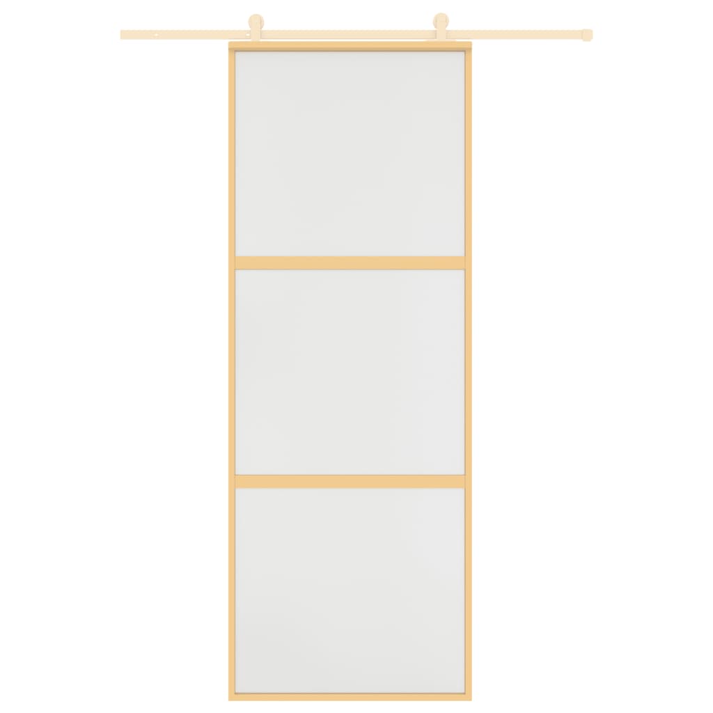 Vidaxl Sliding Porte 76x205 cm Verre ESG mate et aluminium or de couleur