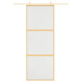 Vidaxl Sliding Porte 76x205 cm Verre ESG mate et aluminium or de couleur